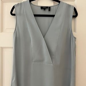 Theory pale blue slate 100% silk sleeveless top